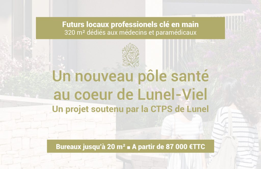 Un nouveau pôle de santé pluridisciplinaire à Lunel-Viel (34) : cabinets de consultation clé en main à partir de 87 000 €TTC*